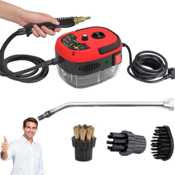 2500w Handheld High-Temperature Pressurized Steam Cleaner, 2500w Portable Handheld Steam Cleaner, Car Engine Steam Cleaner Machine, For Home, Car, Grout, Adjustable 6-Level Steam Control - RED