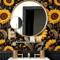 thumbnail image 4 of Sunflower Vintage Floral Wallpaper, Rustic Farmhouse peel and stick wallpaper, waterproof, Wall Decoration for Living Room, Bedroom, Kitchen Cabinet, Drawer, Dorm Room [17.7 * 118 in], 4 of 8
