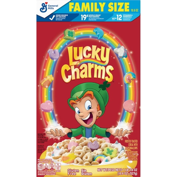 3 Pack of General Mills Lucky Charms Cereal - Family Size - 18.6 oz (Packaging Varies)