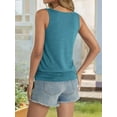 thumbnail image 2 of Womens Banded Bottom V Neck Tank Tops Sleeveless Shirts Casual Loose Fit Clothes 2025 Summer  Blue XXL, 2 of 6