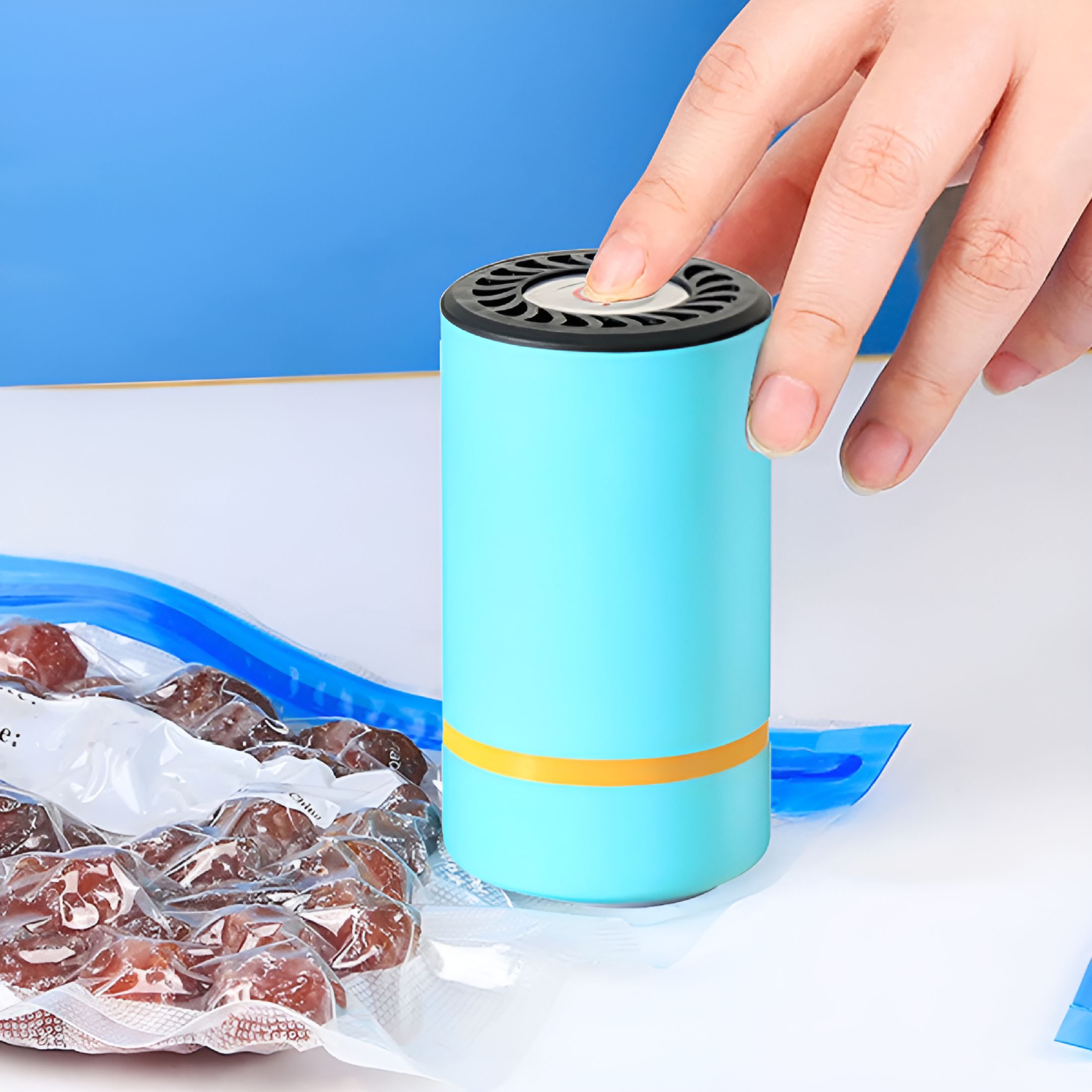Portable Handheld Vacuum Pump for Plastic Bags,5V 5W 50-60kPa Electric Mini Bag Sealer Household Vacuum Packaging Machine for Food Storage,