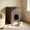 Brown, variant on Leumius Wooden Pet House Cat Litter Box Enclosure with Drawer, Side Table, Indoor Pet Crate, Cat Home Nightstand (Brown)