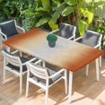 thumbnail image 2 of Burnt Orange Ombre Table Cloths for 4 Foot Rectangle Tables, Modern Grey Gradient Farmhouse Art Patio Waterproof Elastic Fitted Tablecloths, Washable Rectangular Table Cover for Camping, 2 of 8
