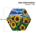 thumbnail image 3 of Disketp Landscape With Sunflowers Funny Coasters,6 Pcs Leather Coasters With Holder, Perfect Housewarming Hostess Gifts,Protect Furniture From Water Marks Scratch And Damage, 3 of 9