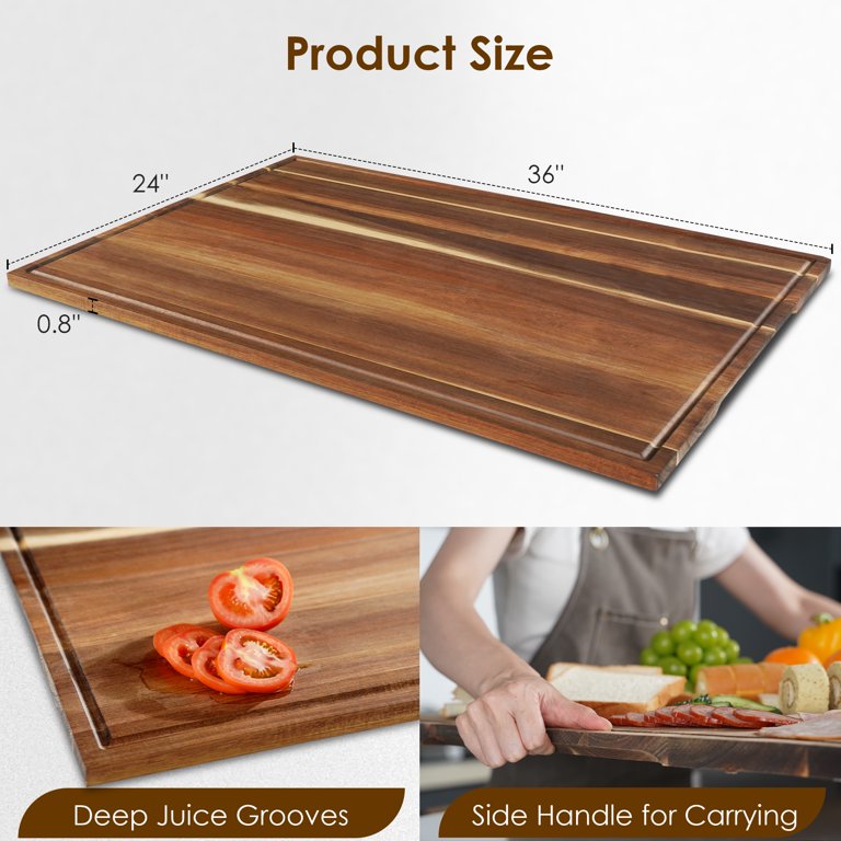 Sentsu 36x24 Extra Large Acacia Wood Cutting Boards with Juice