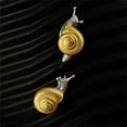 thumbnail image 3 of HOOUN Vintage Two Tone Snail Stylish Simplicity Stud Earrings Unisex Ear Jewelry Gifts, 3 of 5