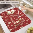 thumbnail image 5 of Christmas Kitchen Countertop Dish Drying Mat, Red Christmas Tree Snowflake Pattern Microfiber Kitchen Drying Mat, Washable Absorbent Countertop Xmas Winter Holiday Dish Mat Drainer,16x18In, 5 of 7