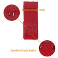 thumbnail image 4 of INSPIRE CHIC Women's 2 Pcs Stretchy Bra Extenders, 2x2/2x3/2x4 Hooks Elastic Back Bra Extension Strap Bra Band Red-1 2 Rows 2 Hooks, 4 of 6