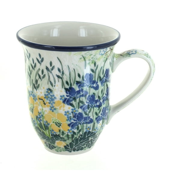 Blue Rose Polish Pottery Signature Garden Large Coffee Mug