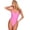 Hot Pink, variant on Women's Black High Cut Low Back One Piece Thong Swimsuit Low Neck Sexy Bathing Suit Monokini Thong One Piece Swimwear