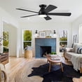 thumbnail image 3 of PHORUS 52in Ceiling Fan with Lights Flush Mount Modern Fan Light with Remote Dimmable LED 5 Blade Black for Bedroom Living Room, 3 of 10