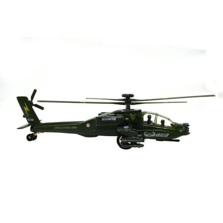 Apache Army Air Force Green Attack Helicopter Cast Metal Model, (The Best Attack Helicopter In The World)