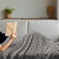 thumbnail image 3 of Lattice Soft Flannel Fleece Blanket, Twisted Lines Inside Hexagon Shapes in Repetition Modern Grid Ornament, Cozy Plush for Indoor and Outdoor Use, 70" x 90", Charcoal Grey and Ivory, by Ambesonne, 3 of 5