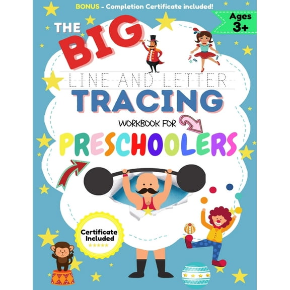 The BIG Line and Letter Tracing Workbook For Preschoolers: A Workbook Kids to Practice Pen Control, Line Tracing, Shapes, (Paperback)