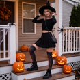 thumbnail image 4 of Voska Women's Halloween Print Thigh High Tube Socks Soft Stretchy Party Holiday Festival Decor E One Size, 4 of 6
