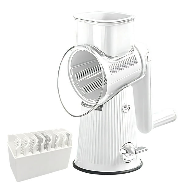 Pisexur Batería de cocina Ralladores rotativos con mango 5 en 1, ralladores de queso gourmet, cortadores de verduras, cortadores manuales de alimentos con 5 juegos de para la cocina del hogar