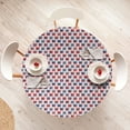 thumbnail image 4 of Ambesonne Tea Party Fitted Round Tablecloth, Britain Teacups, 45"- 56" Diameter, Vermilion Night Blue, 4 of 5
