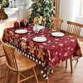 thumbnail image 2 of Christmas Tablecloth 60×84 Inch for Rectangle Tables, Gingerbread Candy Cane Washable Table Cover for Holiday Home Party Dining Decor, 2 of 7