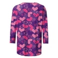 thumbnail image 5 of gakvbuo Valentine Day Shirt For Women Trendy 3/4 Sleeve Tunic Tops Cute Love Hearts Graphic Tees Round Neck Casual Funny Shirts Tops Blouse, 5 of 5