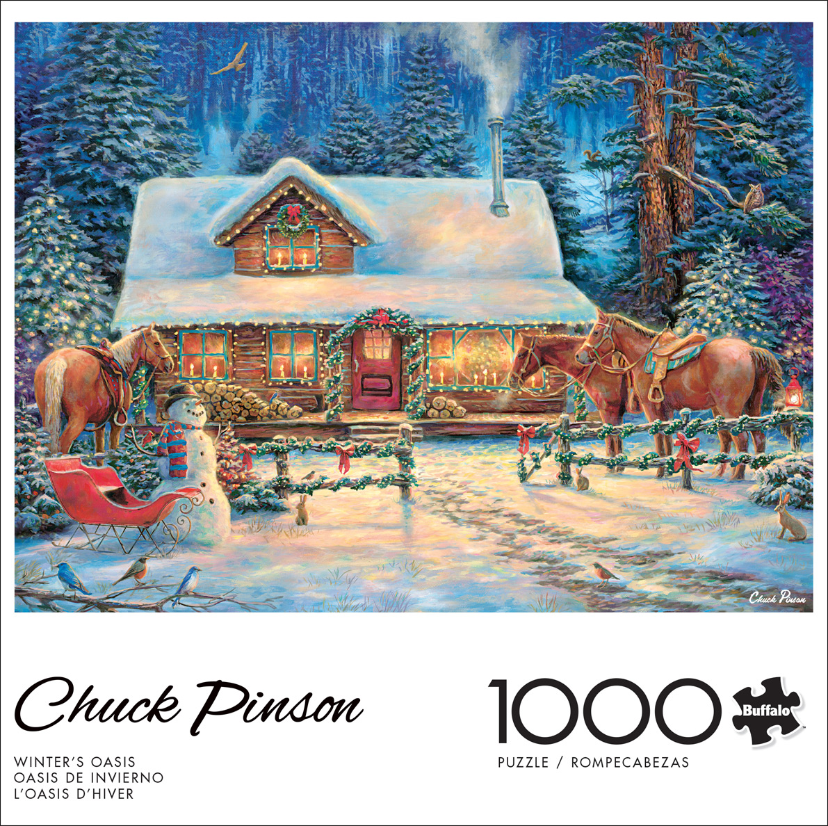 Buffalo Games 1000-Piece Chuck Pinson Winter's Oasis Adult Interlocking Jigsaw Puzzle