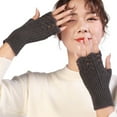 thumbnail image 1 of AWZXDE Gants pour Femmes Demi-Doigt Hiver Tricot Extensible Mitaines Sans Doigts Unisexes Chaudes Thermiques, 1 of 9