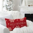 thumbnail image 3 of Hello Winter Snowflake Christmas Throw Pillow Cover 18x18 Inch Green Outdoor Christmas Decorations Xmas Seasonal Holiday Decorative Throw Pillow Case for Home Living Room Couch Porch Decor, 3 of 6