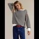 thumbnail image 4 of Sudadera Holgada A Rayas para Mujer, Cuello Redondo, Larga, Sudaderas con Capucha, Moda de Verano 2025, Jersey de Cuello Alto. XL, 4 of 6