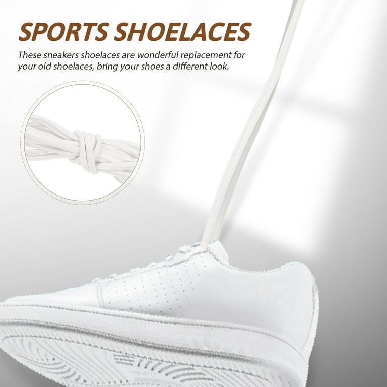 White Shoe Laces 4 Pairs Sports Shoelaces Free Elastic Basketball High Rubber Child Walmart