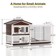 Outdoor GOOJOASIS Chicken Coop Indoor Rabbit Hutch with 3 Removable Tray 2 Story Rabbit House