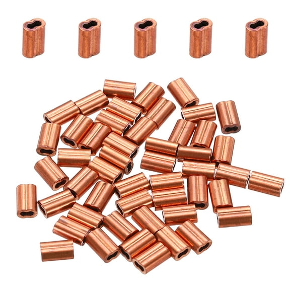 Copper Duplex Oval Crimping Sleeve Cable Ferrule Crimping Loop Sleeve for Wire Ropes M1x1/16"