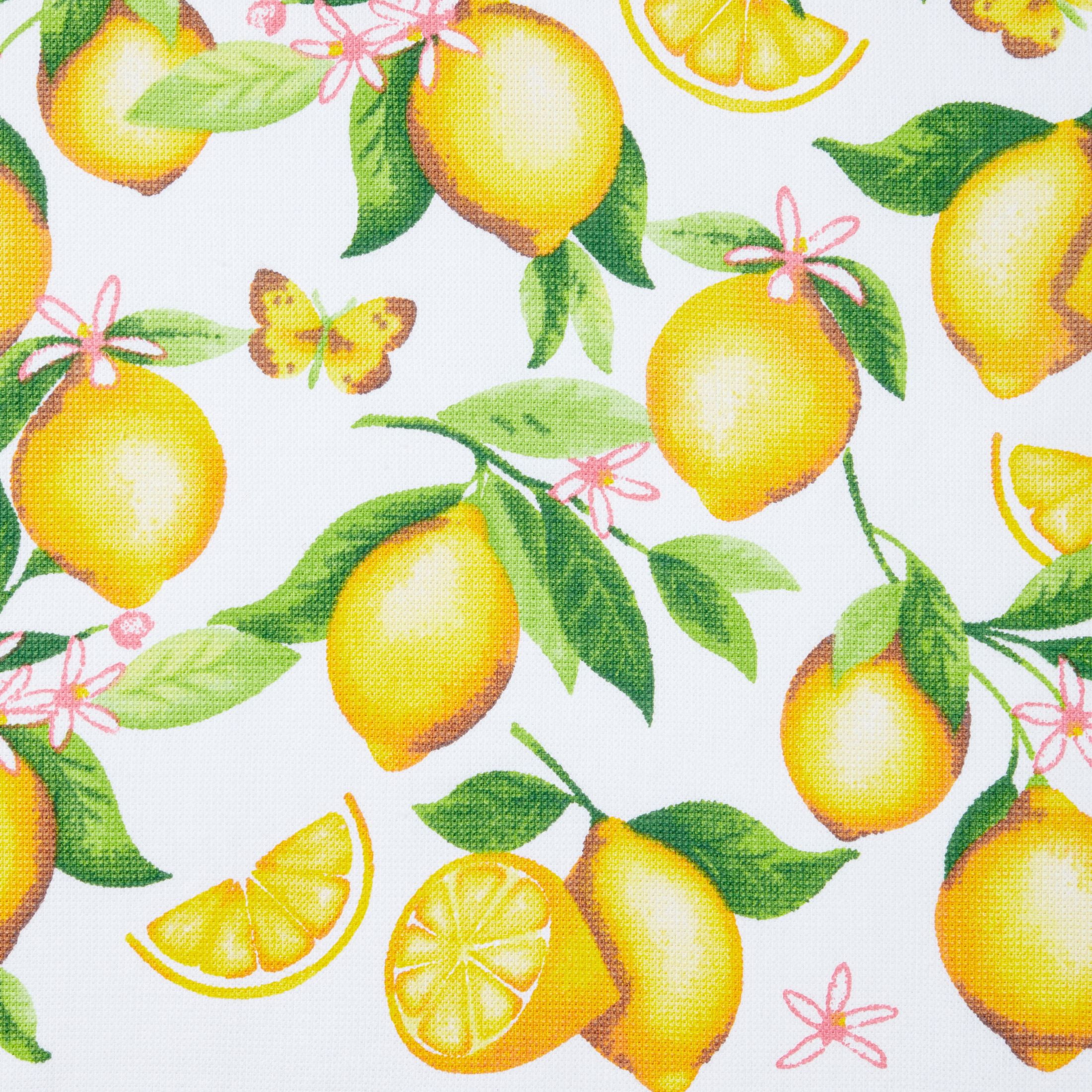 (4 pack) Mainstays Printed Cotton Kitchen Towel, Lemons, 15 in x 25 in, 1 Piece