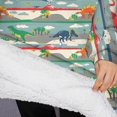 thumbnail image 3 of Oversized Wearable Blanket Hoodie,Colorful Dinosaurs Stripe Pattern Sherpa Blanket Hoodie with Super Pockets,Super Warm Fuzzy Pullover for Women & Men, 3 of 6