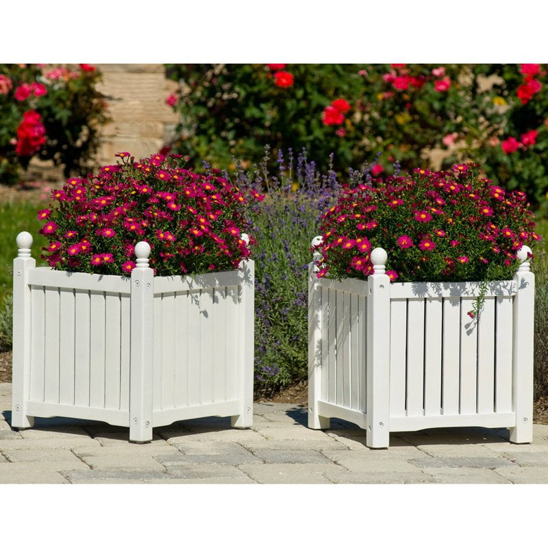 Square Solid Wood Lexington Planter Box Set of 2 by DMC Products Inc