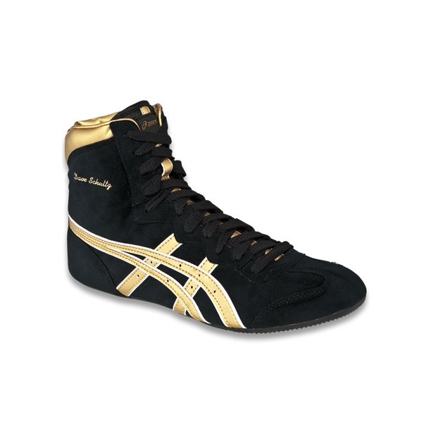 Men S Asics Dave Schultz Classic Wrestling Shoe Black Gold White Walmart Com