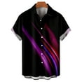 thumbnail image 5 of JINMGG Mens Tops under $5,Men Fashion Casual Buttons Printing Turndown Short Sleeve Shirt Blouse Purple L, 5 of 6