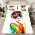 thumbnail image 2 of Erosebridal Japanese Geisha Sheet Set Twin,Japanese Style Bedding Sets Twin Size,Teens Bedroom Decor,Breathable,3pcs, 2 of 7