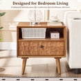 thumbnail image 5 of iooHug Farmhouse Wood Nightstand 1 Drawer Open Storage Side Table with Solid Wood Legs for Bedroom Living Room Adults Small Spaces（Golden Oak), 5 of 7
