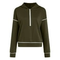 thumbnail image 4 of GEWSEY Women's 2025 Fall Hooded Sweatshirts Long Sleeve Half Zip Cropped Hoodies Pullover Winter Fashion Clothes (Army Green, XL), 4 of 6