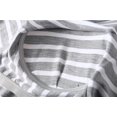thumbnail image 2 of Pijama de mujer de modal con copa acolchada para el pecho, todo en uno, a rayas, ropa de dormir de talla grande, ropa exterior holgada, 2 of 6
