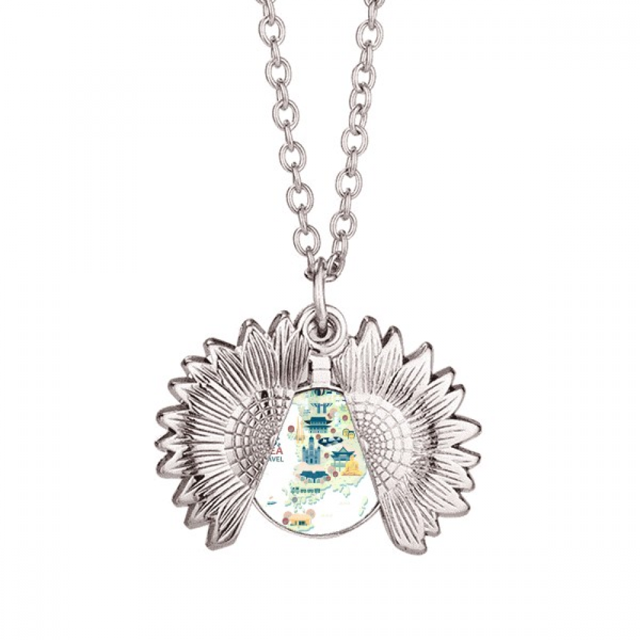 Viajar en Corea Collar de girasol collar collar collar colgante