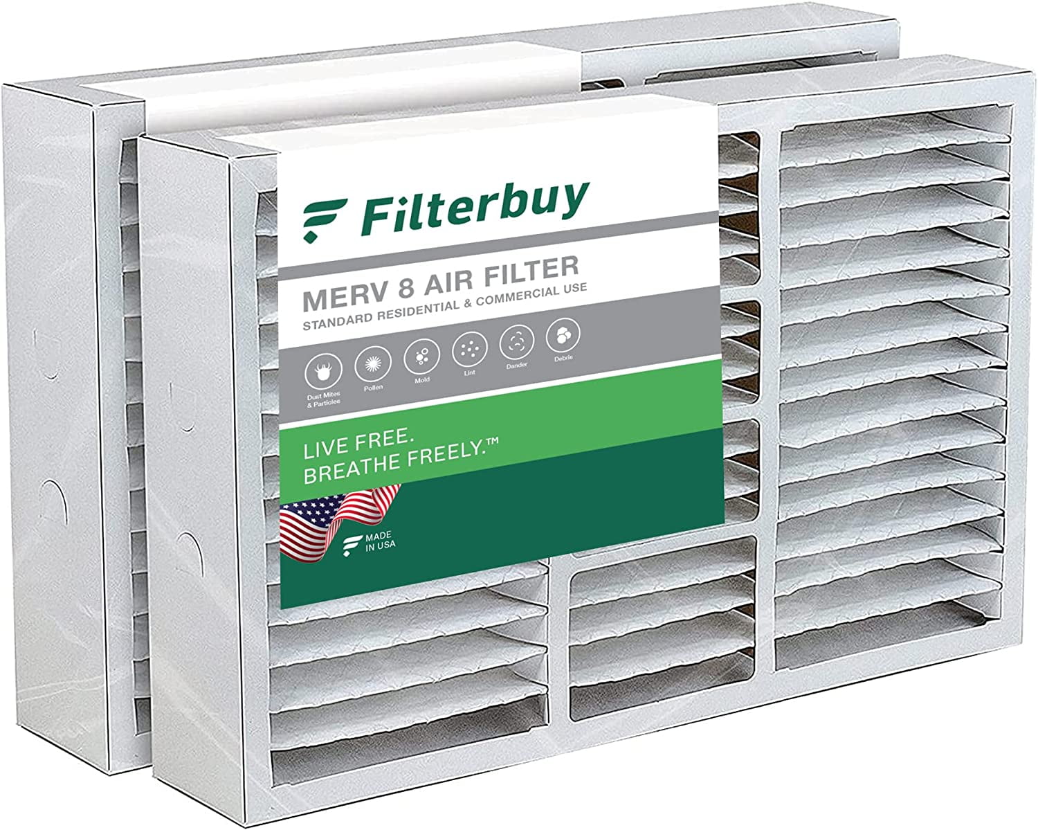 2 Pack Bryant 16x25x5 Merv 11 Replacement AC Furnace Air Filter 