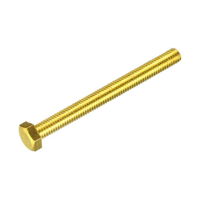 Unique Bargains Brass Hex Bolts, M6x70mm 1 Pack Fully Thread Grade 4.8 Machine Screws