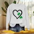 thumbnail image 5 of St Patricks Day Sweatshirt Women Heart Print Long Sleeve Shirt Casual Crewneck Pullover Shamrock Graphic Tops St Pattys Shirt, 5 of 7