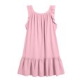 thumbnail image 4 of ClodeEU Women's Round Neck Ruffle Sleeveless Tiered Mini Dress with Pockets,Casual Summer Loose Dress Pink,Women's Plus S, 4 of 6