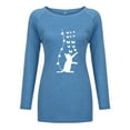 thumbnail image 3 of Hauts pour Femmes 2023 Mode Dames Décontracté Ample Col Rond Imprimé Chat T-Shirt à Manches Longues en Liquidation, 3 of 4