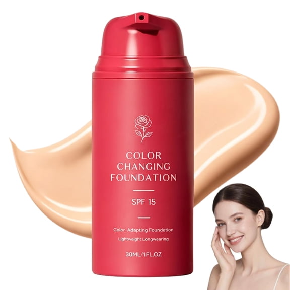 Color Changing Foundation, Color Changing Foundation for Mature Skin, Korean Foundation Makeup, Lightweight Buildable Coverage for Natural Finish (1PC)