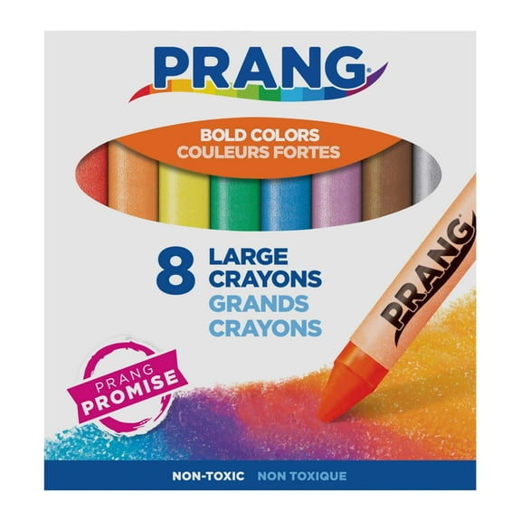 Dixon Ticonderoga 001305 Crayons Prang Lift Lid, Large - Set of 8