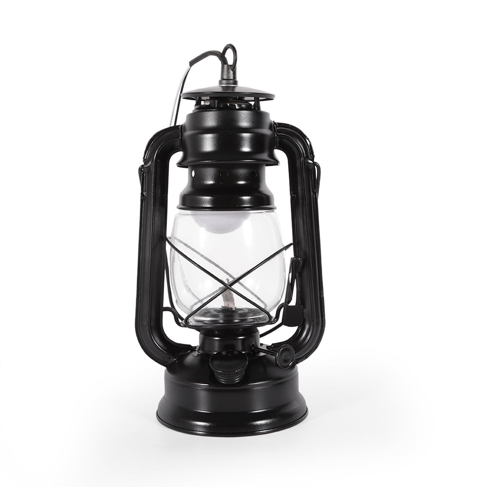 Rustic Wall Mounted Light Fixture Vintage Lantern Pendant Light Small Hanging Lighting with Glass Shade for Loft Farmhouse, Black