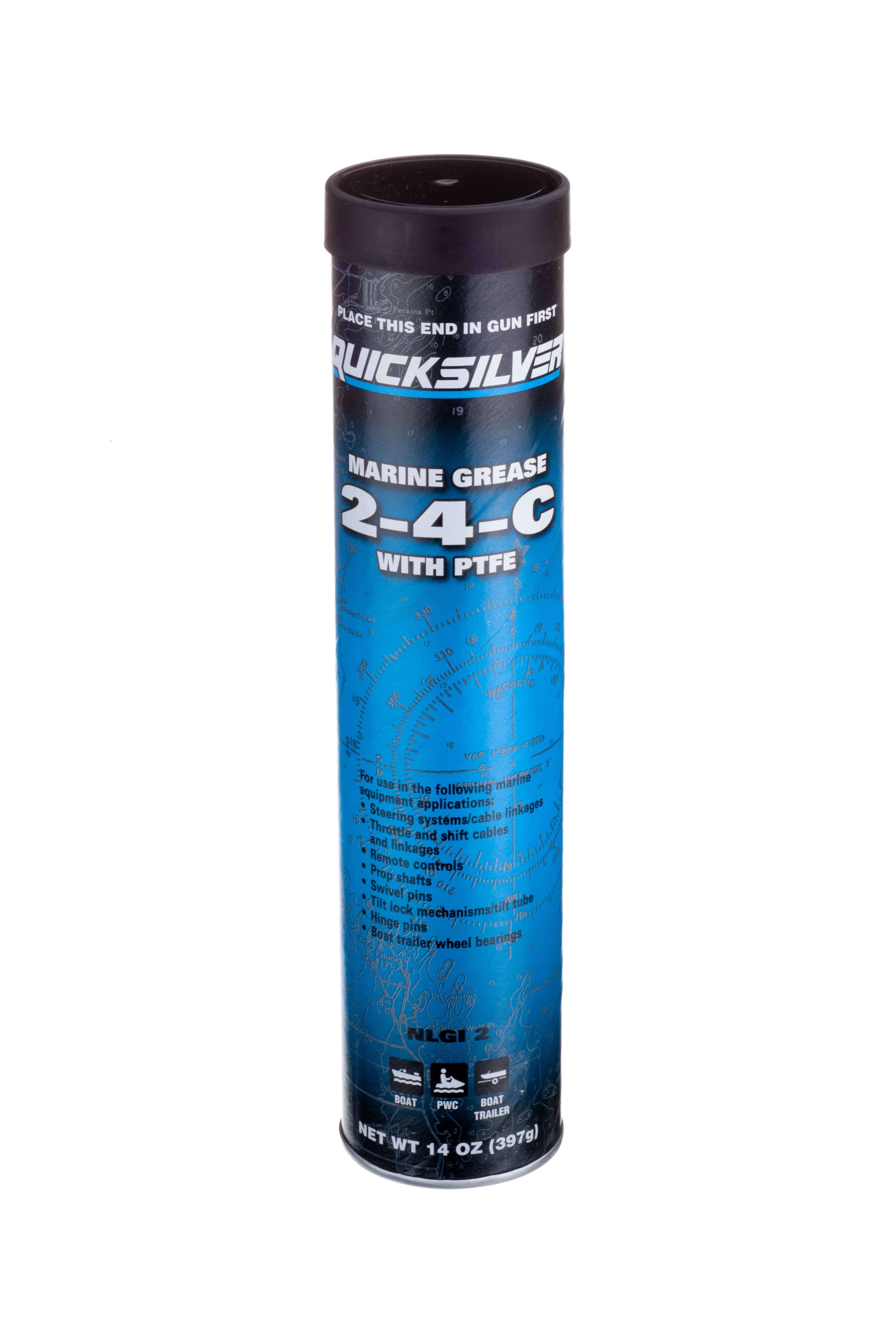 Quicksilver 802863Q1 2-4-C Marine Grease/Lubricant with PTFE, 14-Ounce  Cartridge