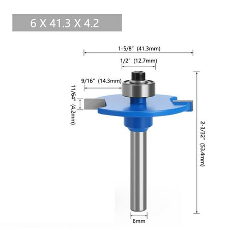 

T Slot Router Bit 6mm Shank 2 Flutes HSS Grooving Biscuit Joint Slot Cutter